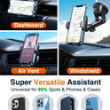 VANMASS [85+LBS Strongest Suction & Military-Grade] 2026 Ultimate Car Phone Holder [Patent & Safety Certs] Cell Mount Truck Stand Cradle for Dashboard Windshield Vent for iPhone 17 Pro Max 16 15 14