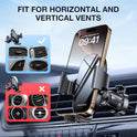 Miracase Phone Holder for Car Vent【2026 Wider Clamp & Metal Hook】 Car Phone Holder Mount for Vent Clip Hand Free Cell Phone Car Mount for iPhone 17 Pro Max 16 15 14 13 12 Samsung S25 Car Accesorries