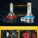 FAHREN 2026 H11 H9 H8 LED Headlight Bulbs, 1000% Super Brightness H11 LED Bulbs, 1:1 Mini Size Plug and Play, 6500K Cool White Halogen Replacement, Pack of 2