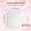 Large Cotton Pads for Face(150 count), Soft & Lint-Free Cotton Squares with Pressed Seam Design, Durable Cotton Rounds for Facial Cleansing and Makeup Removal, Gentle on Sensitive Skin & Eyes