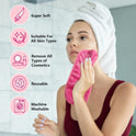 Orighty Makeup Remover Cloths Pack of 4, Reusable Microfiber Facial Cleansing Cloths, Remove Instantly Dirt, Makeup&Waterproof Mascara with Just Water, 15.5 x 7.5 in, Blue/Purple/Black/Pink