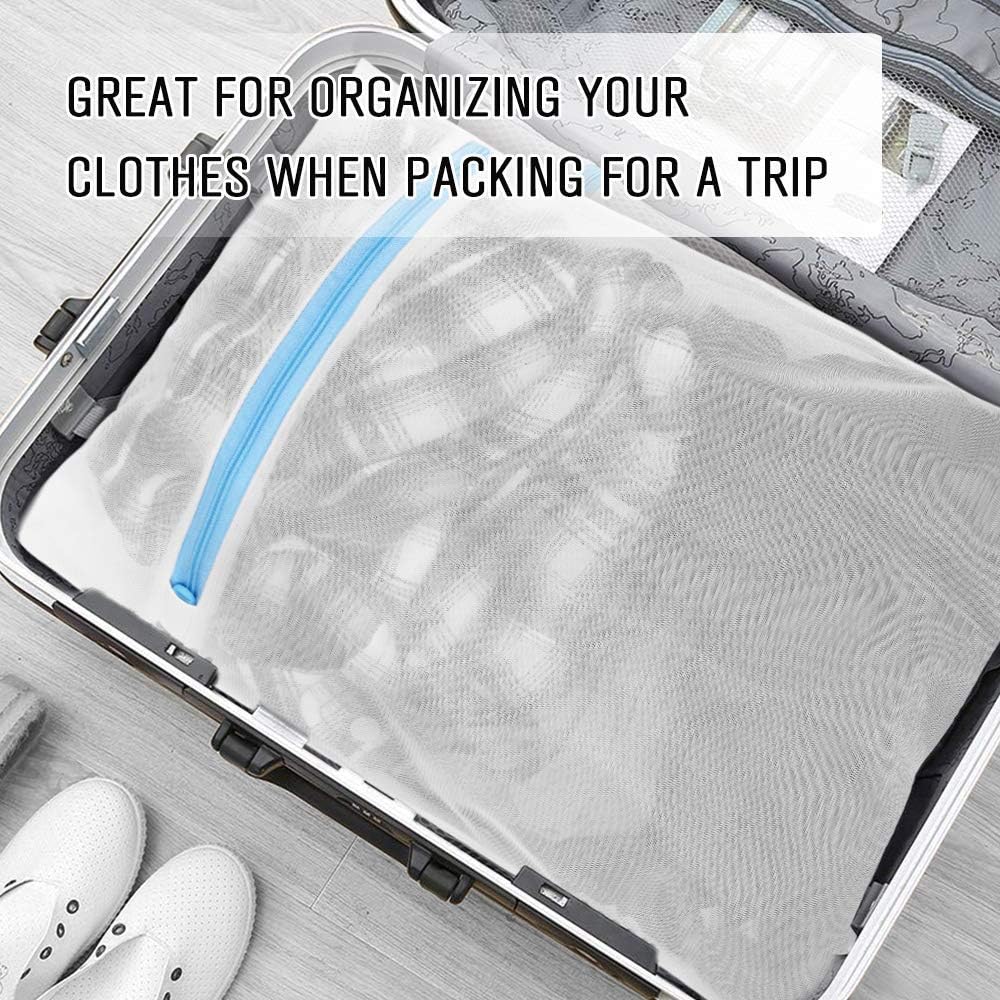 PrettyCare Mesh Laundry Bags for Delicates with Premium Zipper（3 Large & 3 Medium）Garment Clothing Washing Bags for Lingerie, Socks, Blouse, Bra,Travel Storage Organize Laundry Net Bag