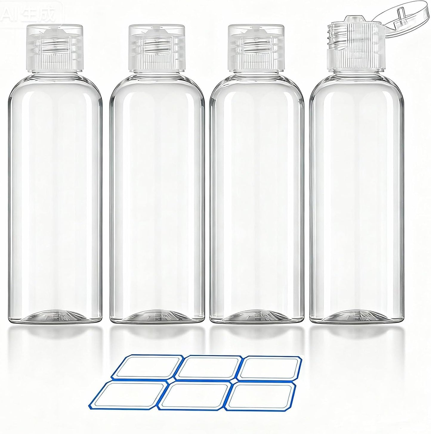 DTDNZKN 4 Pack 3.4 Oz (100ml) TSA Approved Travel Bottles for Toiletries, Leak Proof Plastic Travel Essentials Accessories