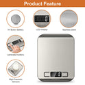 CROWNFUL Food Scale, 11lb Digital Kitchen Scales Weight Ounces and Grams for Cooking and Baking, 6 Units with Tare Function (Battery Included)