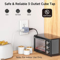 Cable Matters [cUL Listed] 3-Pack 3 Outlet Wall Adapter (3 Outlet Power Cube Tap, Outlet Splitter, Multi Plug Outlet, 3 Way Plug Adapter) in Gray