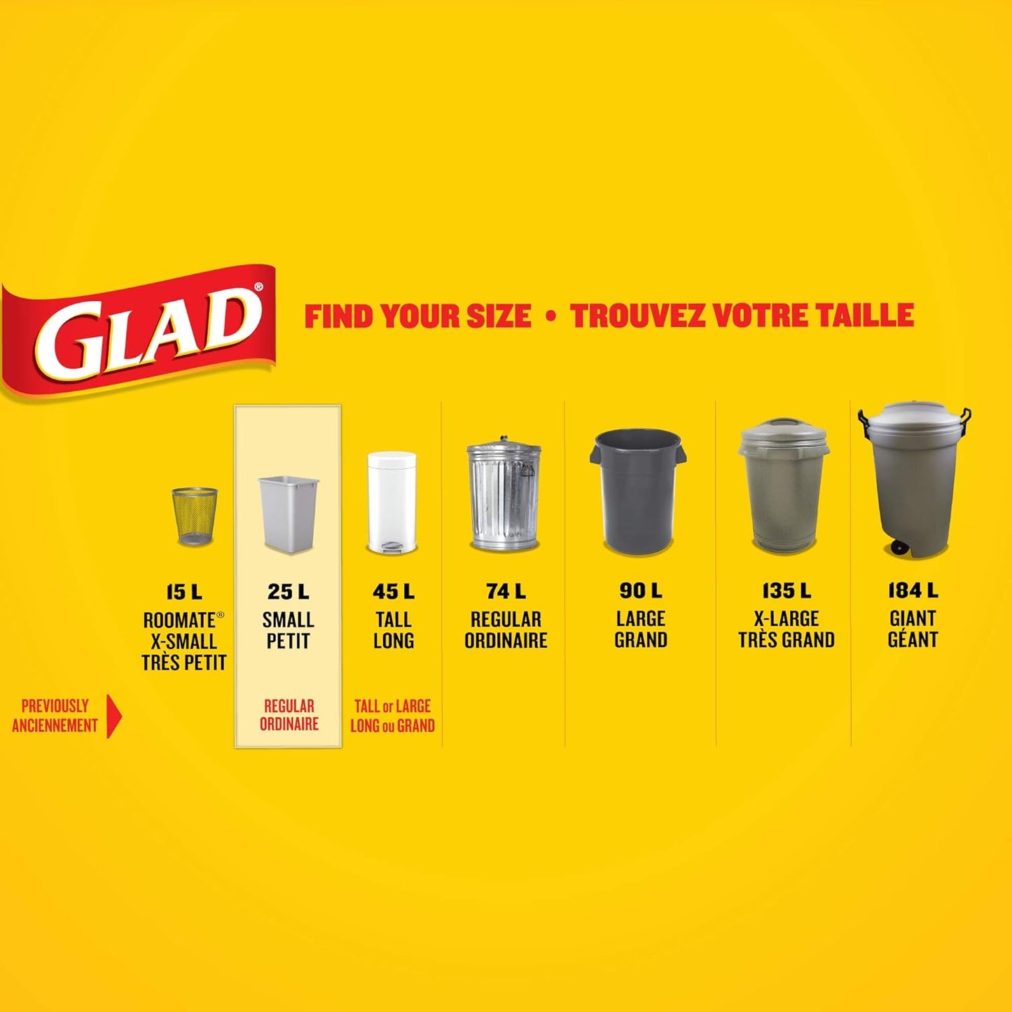 Glad White Garbage Bags - Small 25 Litres - Febreze Fresh Clean Scent, 100 Trash Bags, Made in Canada of Global Components