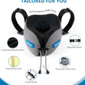SARISUN Travel Pillow, Neck Pillow for Airplane with Strap, Combo with 3D Eye Mask for Sleep, Dual-Density Supportive Foam Neck Pillow Travel for Airplane Flights, Car Trip Travel Essentials Black