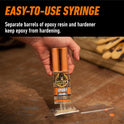 Gorilla Glue Epoxy, Dries Clear, Gap Filling, Indoor & Outdoor, Water Resistant, 5 Minute Set, Dries Clear Transparent, 0.85oz/25mL, (Pack of 1) 4200602