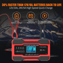 YONHAN Battery Charger 10-Amp 12V and 24V Fully-Automatic Smart Car Battery Charger, Battery Maintainer Trickle Charger, and Battery Desulfator with Temperature Compensation