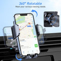 Blukar Phone Holder Car, Air Vent Car Phone Mount with Upgraded Ultra Stable Hook Clip, 360° Rotation, One Button Release Cellphone Holder for iPhone, Google, Galaxy and All Mobile Phones