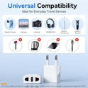 Unidapt 4-Pack European Travel Plug Adapter, Unidapt Canada US to Europe Adapter Type C Outlet Converter America CA USA Italy Spain Germany France EU, Power Plug, White