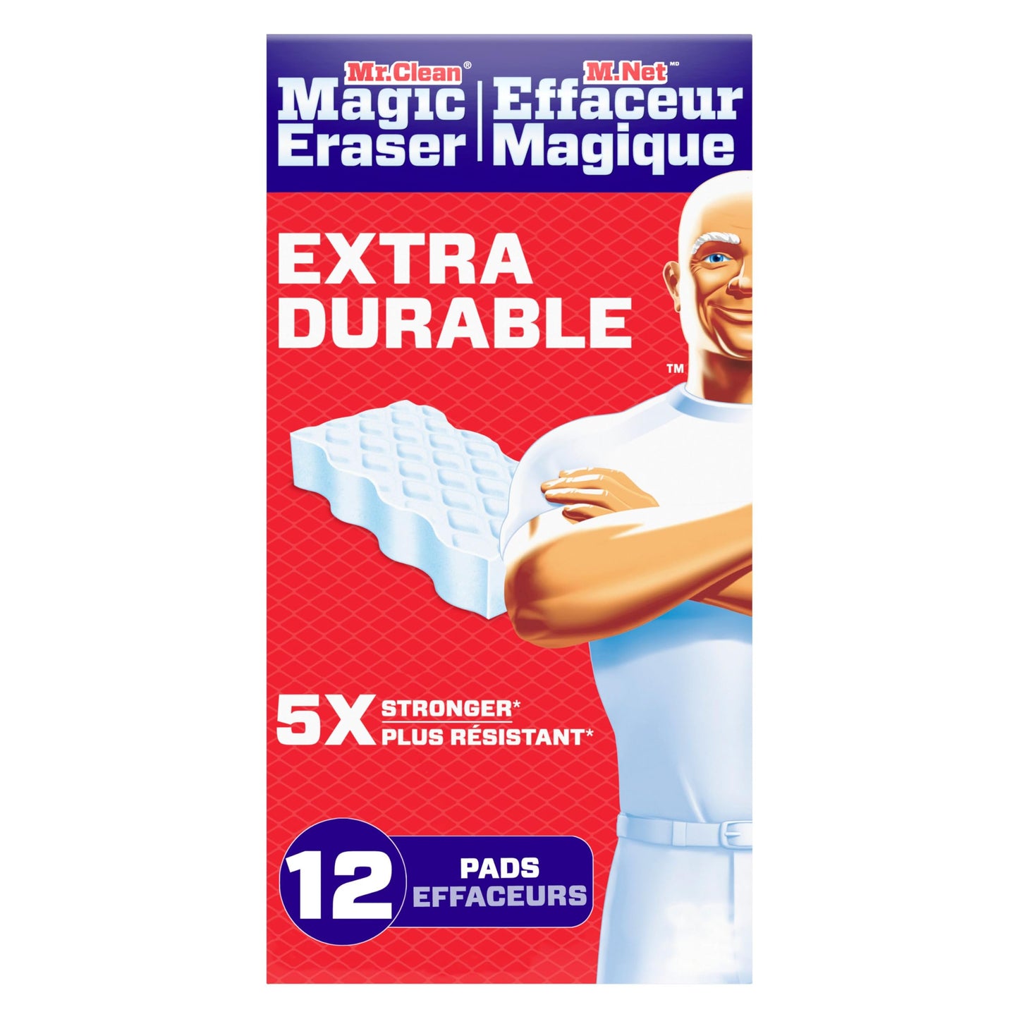 Mr. Clean Magic Eraser Sponge, Extra Durable, All Purpose Cleaner, Cleaning Scrubber, Wall, Sneaker, Kitchen, Bathroom, Shower Cleaner, Cleaning Supplies, Cleaning Pads, 12ct