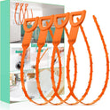 Drain Snake Hair Clog Remover 4 Pack – Drain Cleaner Tool for Sink, Shower, Bathtub, Tub (Orange)