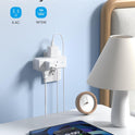 TROND 360° Rotating Multi Plug Outlet Extender, 3 Sided Widely Spaced Splitter with Power Switch, 1440J Surge Protector Electrical Expander, Small Wall Adapter for Dorm Home Office Travel Essentials