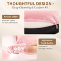 Mewaii Travel Neck Pillow with Hood for Airplanes,Memory Foam,Breathable Ice Silk & Soft Velvet,Double-Sided,Removable to Clean,Adjustable Strap,Portable Travel Pillow for Long Flights Adults & Teens