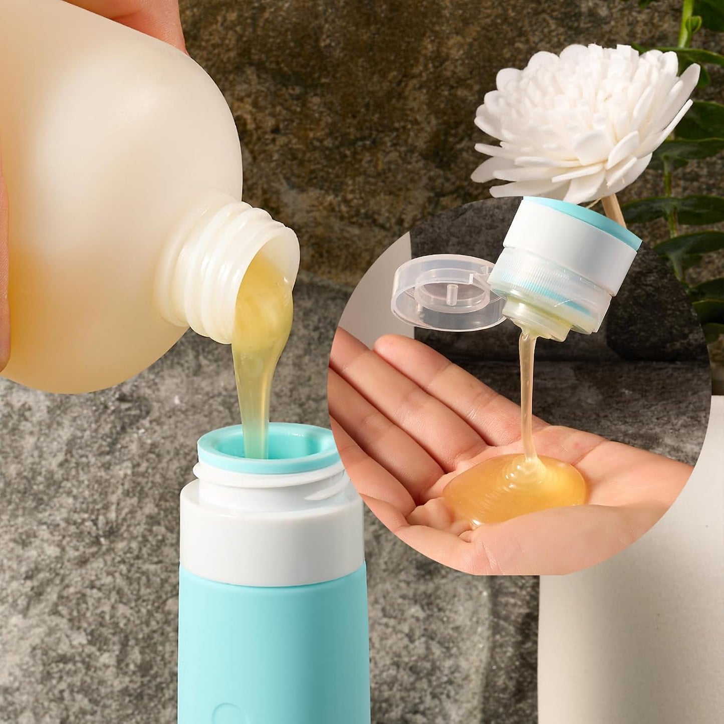 INSFIT 17 Pack Travel Bottles for Toiletries, TSA Approved 90ml 60ml Travel Size Toiletries, BPA Free Leak Proof Squeezable Silicone Tubes Travel Essentials for Shampoo Conditioner Lotion Soap