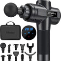 Muscle Massage Gun Deep Tissue Percussion Massager - Portable Handheld Sport Massagers for Athletes, Quiet & Powerful Brushless Motor Cordless, 20 Speed Level,Wattne W2 (Black)