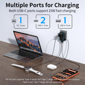 Mini Universal Travel Plug Adapter, 2026 Ultra-Thin PD 25W Fordable Travel Adapter with 1AC 1USB-A 2USB-C Ports,Smart Temperature Control, Worldwide EU/UK/AU/AS Plug Adapter for Travel