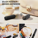 CIRCLE JOY Electric Milk Frother Handheld, Rechargeable Coffee Frother with Dual Spring Whisk, Portable Hand Frother Wand Drink Mixer for Coffee, Hot Chocolate, Cappuccino, Frappe, Matcha, Black