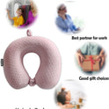 Neck Pillows for Sleeping Travel Pink Travel Pillow Comfortable U Shape Memory Foam Pillows Neck and Head Support Portable Travel Neck Pillow Suitable for Planes, Trains, Self-Driving Cars