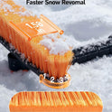 AstroAI 47.2" Extendable Snow Brush for Car Ice Scraper Windshield and Foam Grip with 360° Pivoting Brush Head for Car Auto Truck SUV (Orange)
