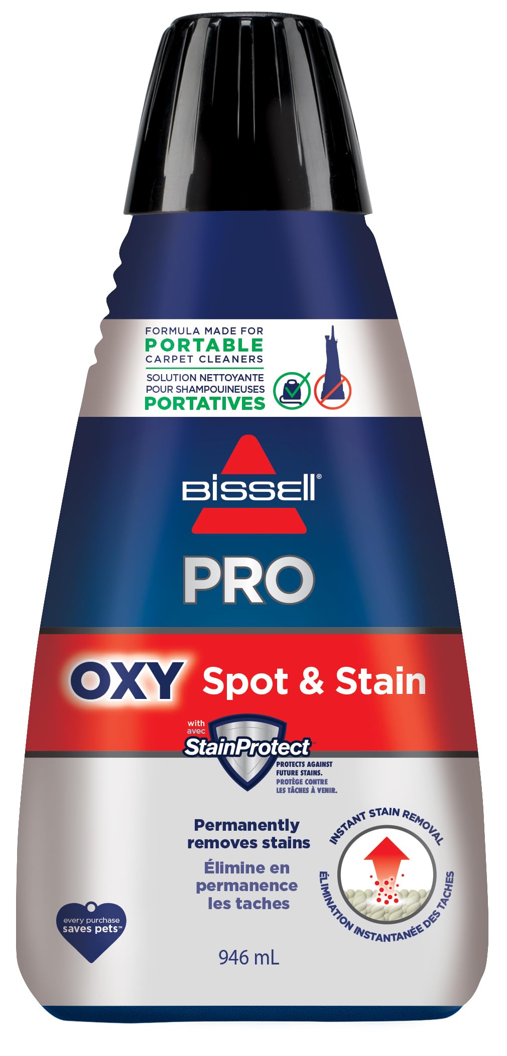 BISSELL Professional Spot and Stain Plus OXY Cleaning Formula for Portable Carpet and Upholstery Cleaners, 32oz, Car Auto Detailer Solution, Compatible with Little Green and SpotClean, 2038C