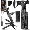 Camping Multitool Accessories Gifts for Men Dad 16 in 1 Upgraded Multi Tool Survival Gear with Axe Hammer Pliers Saw Screwdrivers Bottle Opener Whistle & Portable Sheath for Hiking,Fishing