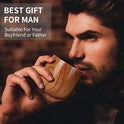 Wooden Whiskey Glass Gifts for Men - Charred Wood Bourbon Whiskey Glasses, Perfect for Men Who Have Everything, Gift for Dad or Boyfriend on Father's Day, Birthday, Christmas, Thanksgiving
