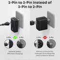 Anker Nano European Travel Plug Adapter, 5-Port Fordable Travel Adapter with 1AC 2USB-A 2USB-C Ports,Temperature Control, Essentials for Over 200 Countries, Ideal for Travel (1-Pack) (Black)