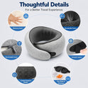 Purroch Neck Pillow Airplane, Travel Pillow with Eye Mask & Earplugs, Memory Foam Pillow with Adjustable Velcro Strap, Pillows for Travel, Plane, Car, Home, Work, Light Grey