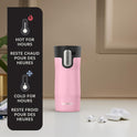 Contigo West Loop 3.0 Stainless Steel Travel Mug with Tea-Bag Hook & Spill-Proof Lid, Vacuum-Insulated Reusable Cup Coffee and Tea, 12 oz (354 mL), Strawberry Cream - Keeps Drinks Hot up to 8 Hours