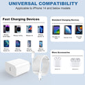 iPhone Charger Apple Charger, [Apple MFi Certified]2 Pack Apple Type C Wall Charger Block with 2 Pack [6FT&10FT] Long USB C to Lightning Cable for iPhone 14/13/12/12 Pro Max/11/Xs Max/XR/X,AirPods Pro