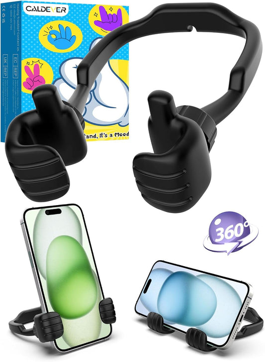 Easter Gifts for Kids Teens Girls Boys Him Men Ideas: Thumbs Up Lazy Phone Stand Cell Phone Holder Gifts for Boys Teenage Daughter Women Wife Adults Funny Easter Basket Stuffers-1 Pack Black