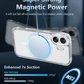 FNTCASE for iPhone 16 Case Clear: Magnetic Phone Cases with Screen Protector Drop Proof Compatible with Magsafe Slim Anti Yellowing Rugged Shockproof Protective Cell Cover (A-Clear Magnetic)