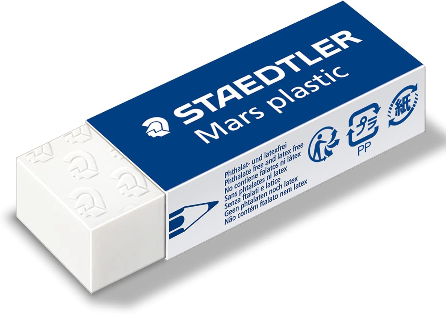 STAEDTLER Mars Plastic Vinyl Erasers, 4 Pack, White, Latex-Free