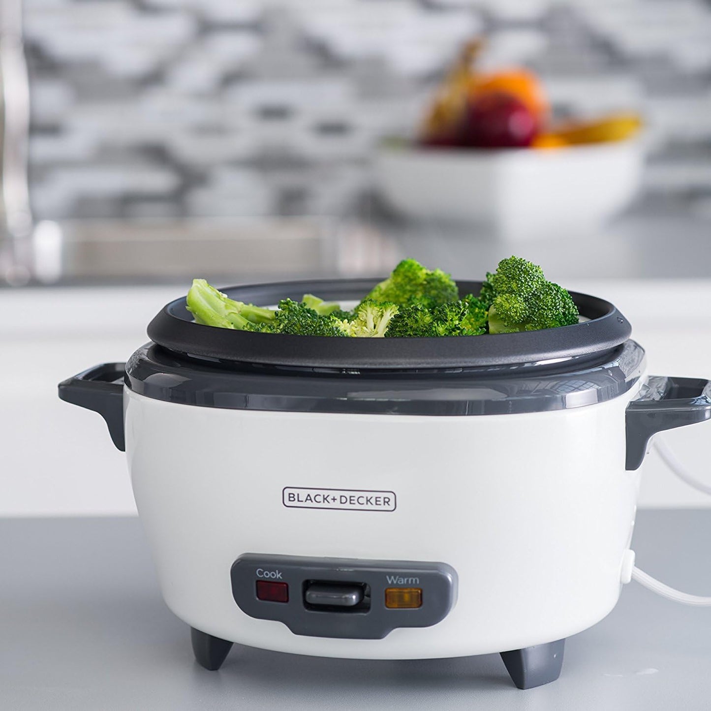 BLACK+DECKER 2-in-1 Rice Cooker & Food Steamer - 6-Cup Capacity, Automatic Keep Warm, Nonstick Bowl, Steaming Basket - Effortless Cooking