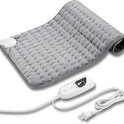 24"x12" Heating Pad, Electric Heating Pad for Dry & Moist Heat, Electric Heat Pad with Multiple Temp & Timer Settings, Auto Off, Silver Gray