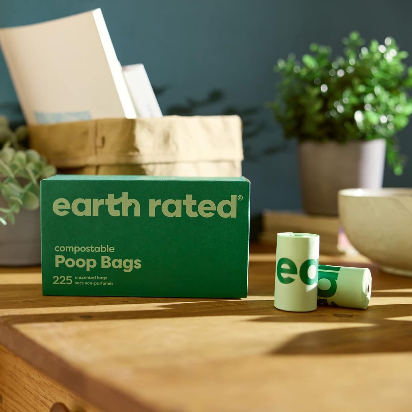 Earth Rated Compostable Dog Poop Bags, Ultra Thick and Leak Proof, Unscented, 225 Count