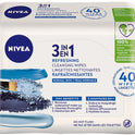 NIVEA 3-in-1 Biodegradable Face Cleansing & Make-up Removing Wipes for Normal Skin, 40 Wipes