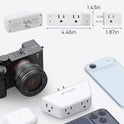 TROND Multi Plug Outlet Extender with Surge Protector, 3 Way Angled Wall Adapter with 4 Outlets, Electrical Wall Splitter, Multiple Plug Expander for Home Office Dorm Room Travel Essentials, White
