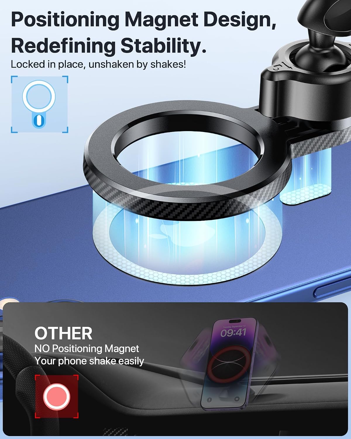 Miracase for MagSafe Car Mount【Won’t Block Vent &20 Strongest Magnets】 Magnetic Phone Holder for Car Phone Holder Mount Dash for Car Accessories for Women Men for iPhone 17 Pro Max Air 16 15 14 13 12