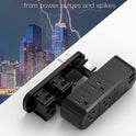 USB Outlet Extender Surge Protector - with Rotating Plug, 6 AC Multi Plug Outlet and 3 USB Ports (1 USB C), 3-Sided Swivel Power Strip with Spaced Outlet Splitter for Home, Office, Travel (Black)