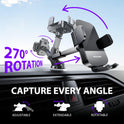 Mosurr Phone Holder Car Mount: Dual Installation (Suction & Vent Clip), 360° Rotation & Telescopic Arm for Stable GPS Navigation, Hands-Free Calls, Driving Safety, Gifts fits for All Phones 4.7-7 Inch