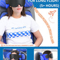 SARISUN Travel Pillow, Neck Pillow with Eye Mask, Airplane Pillow for Long Flight Sleeping Travel, Kids Travel Pillow for Car, Road Trip Car Headrest, Stop Bobblehead, Neck Pain Relief, Black