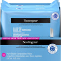 Neutrogena All-in-One Makeup Removing Cleansing Wipes - Gentle Cleansing Towelettes Remove Make-up & Waterproof Mascara - Plant-Based, Alcohol-Free Formula for Sensitive Eye Area - Value Twin Pack, 50 Count