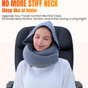 Hooded Pro Travel Pillow - Memory Foam Neck Support Pillow with Hood for Airplane, Flight - 100% Cotton Fabric, Maximum Privacy & Light-Block Design, Lightweight Full Travel Kit - Light Grey
