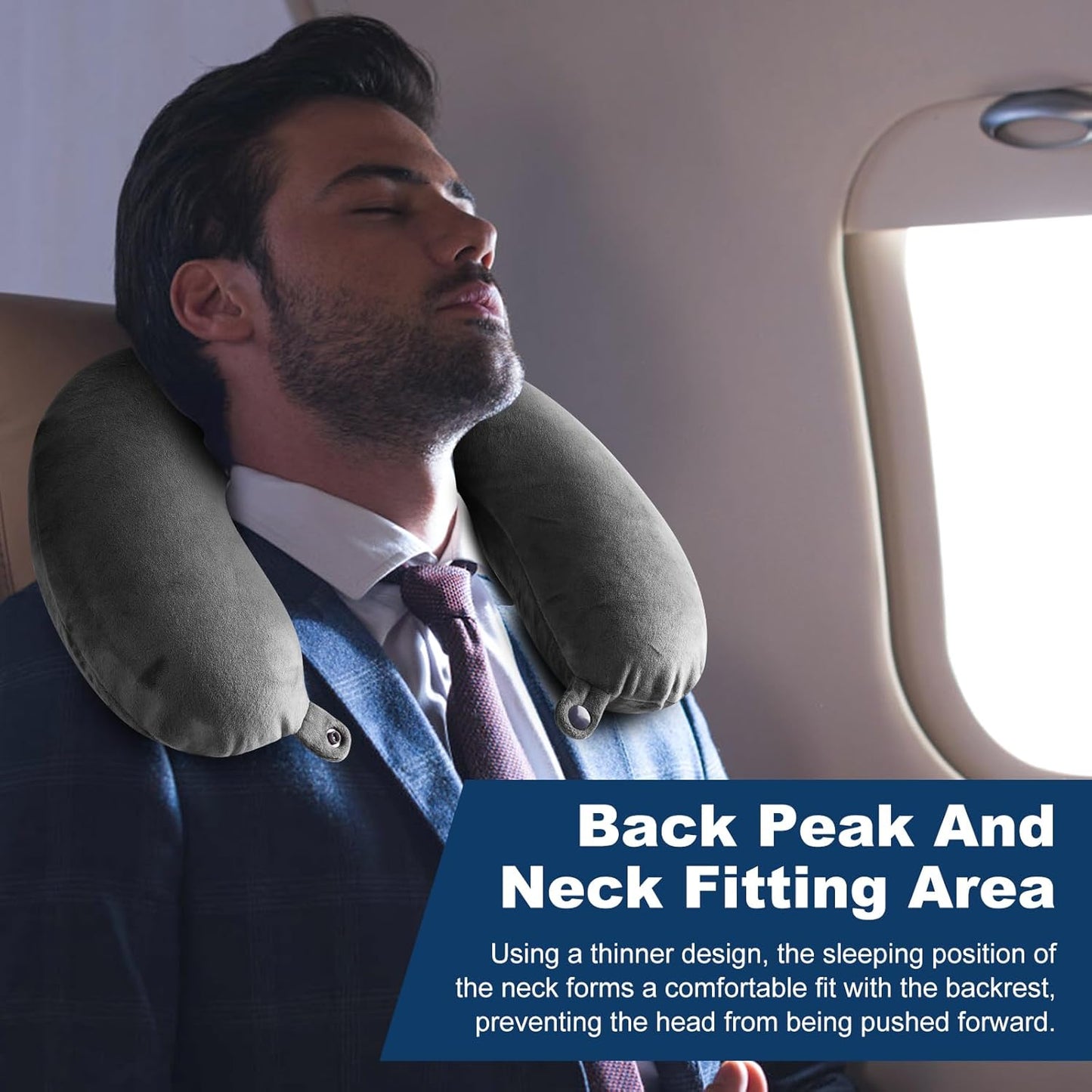 Travel Pillow - Memory Foam Neck Pillow Support Pillow,Luxury Compact & Lightweight Quick Pack for Camping,Sleeping Rest Cushion (Grey)