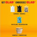 Glad Black Garbage Bags - Extra-Large 135 Litres - 20 Trash Bags Made in Canada of Global Components