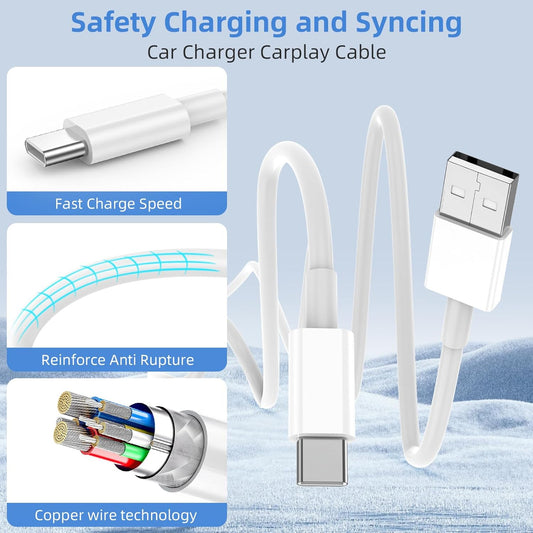 Car Carplay for iPhone 17 16 15 Charger Cord, 2Pack [3FT+6FT] USB A to USB C Charging Cable for Apple 17 16 15 Pro/Pro Max/Plus Type C Cord, for iPad Pro 12.9/11, Air 5th/4th Gen