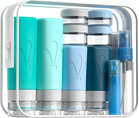 INSFIT 17 Pack Travel Bottles for Toiletries, TSA Approved 90ml 60ml Travel Size Toiletries, BPA Free Leak Proof Squeezable Silicone Tubes Travel Essentials for Shampoo Conditioner Lotion Soap